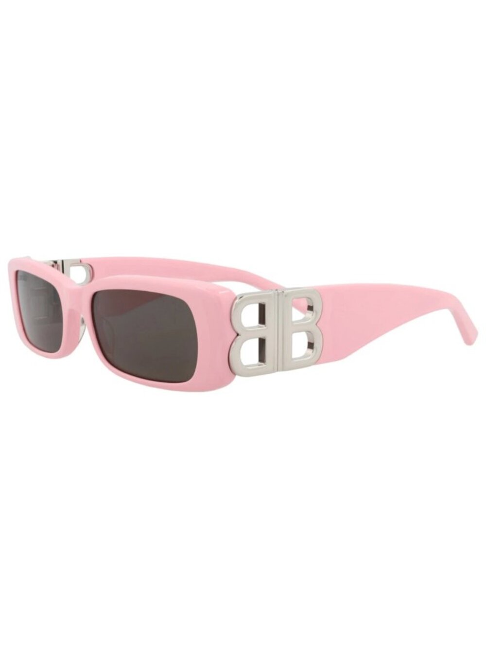 New Balenciaga Women's Sunglasses Square Rectangle Recycled Acetate Frame Pink